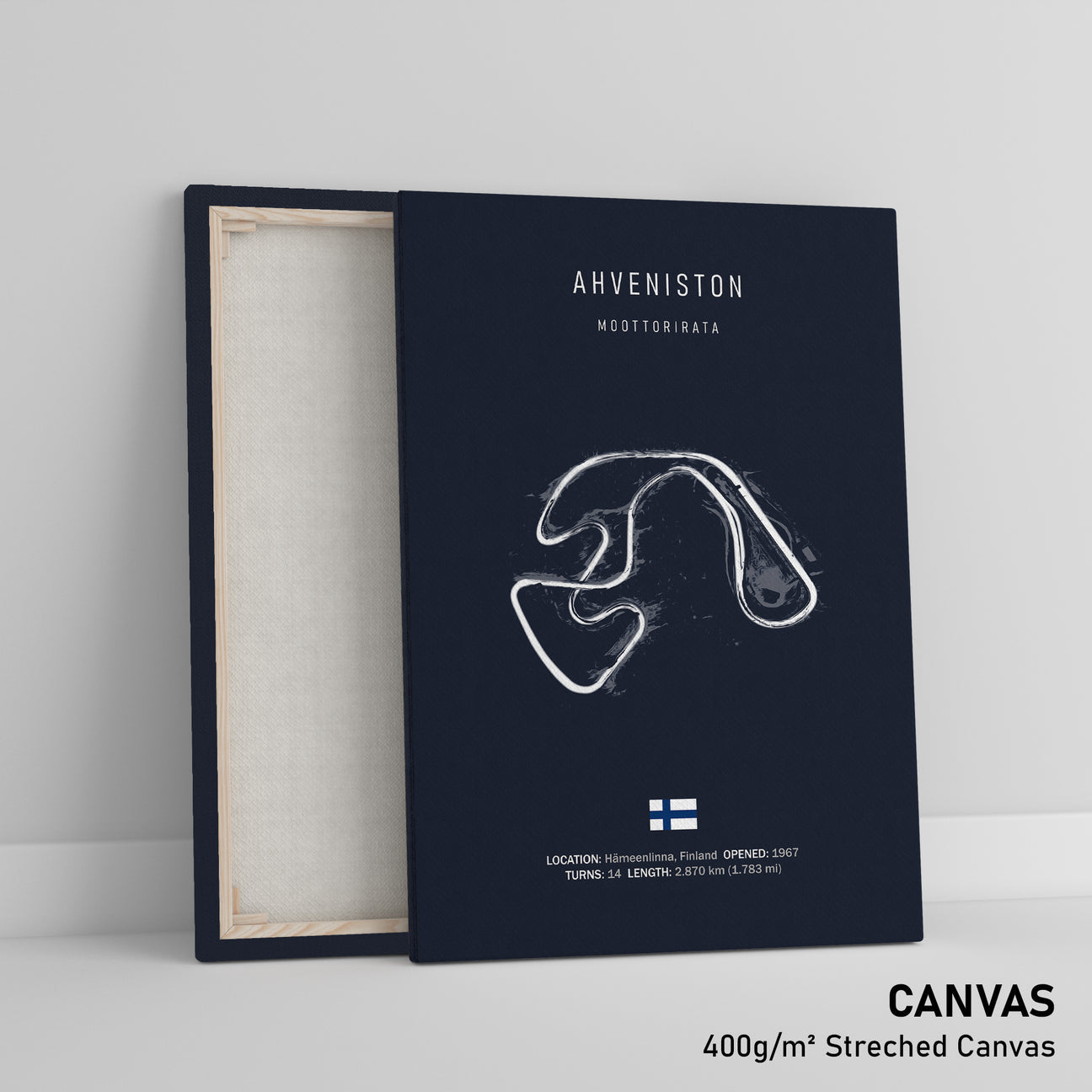 Illustratedtracks Poster – Ahveniston Moottorirata – Navy