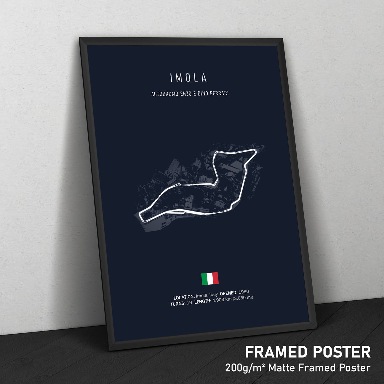 Illustratedtracks Poster – Autodromo Enzo e Dino Ferrari Imola – Navy