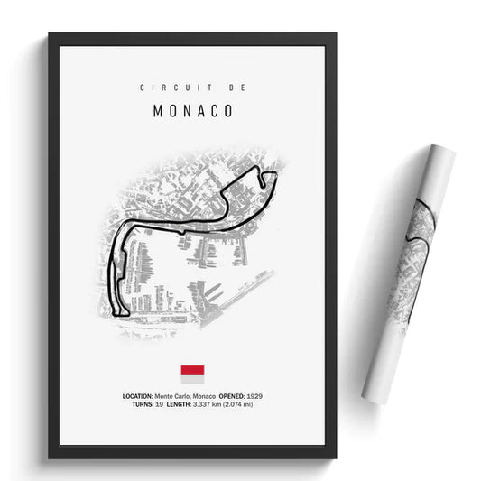 Illustratedtracks Poster – Circuit de Monaco – White