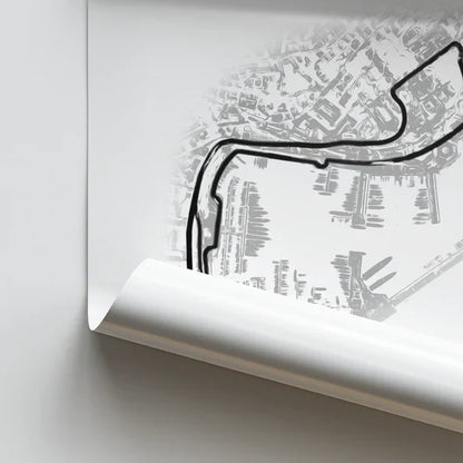 Illustratedtracks Poster – Circuit de Monaco – White