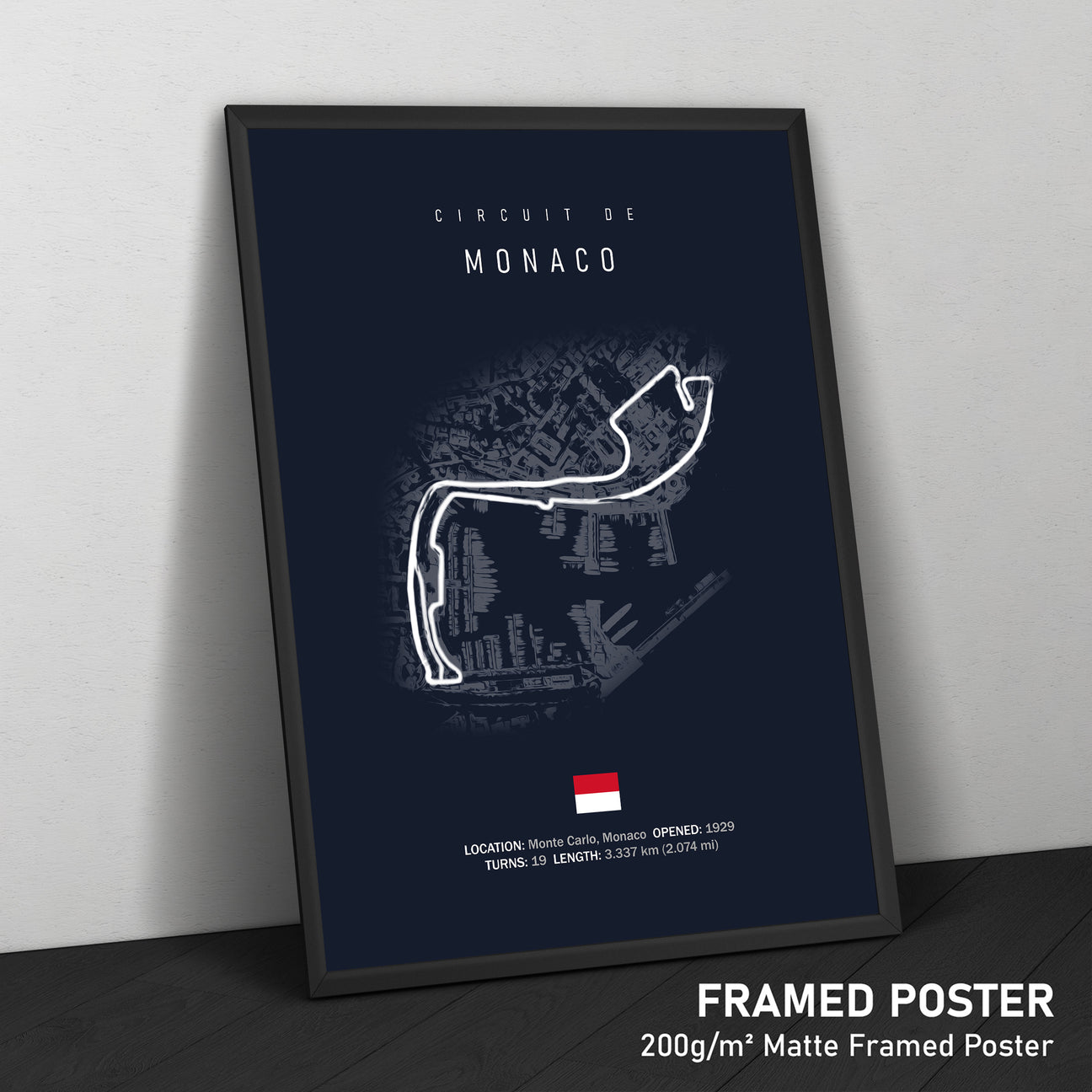 Illustratedtracks Poster – Circuit de Monaco – Navy