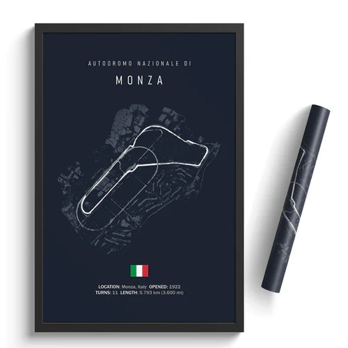 Illustratedtracks Poster – Autodromo Nazionale di Monza – Navy