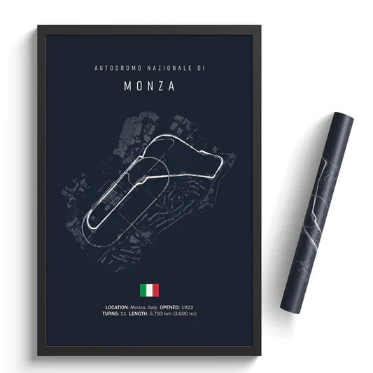Illustratedtracks Poster – Autodromo Nazionale di Monza – Navy