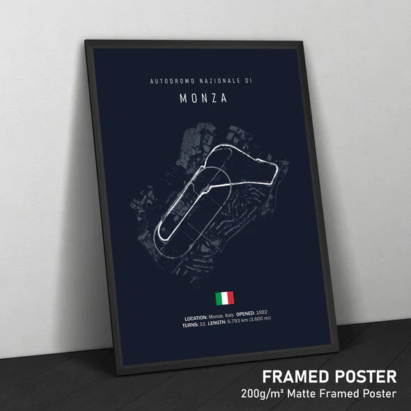 Illustratedtracks Poster – Autodromo Nazionale di Monza – Navy