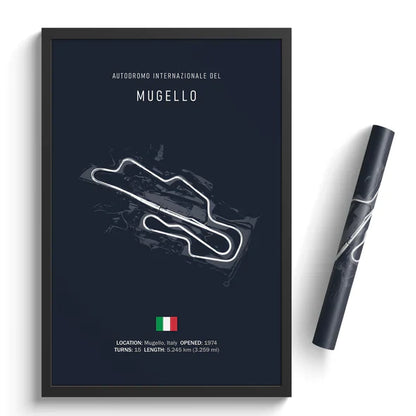 Illustratedtracks Poster – Autodromo Internazionale del Mugello – Navy