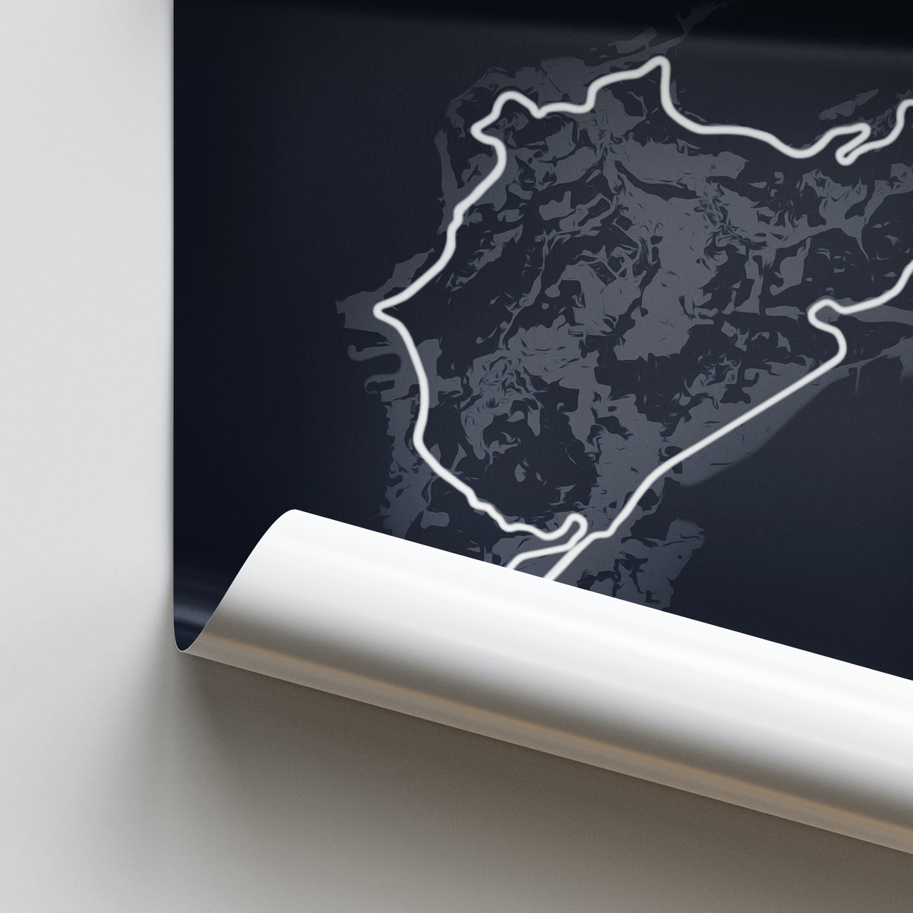 Illustratedtracks Poster – Nürburgring Racetrack – Navy