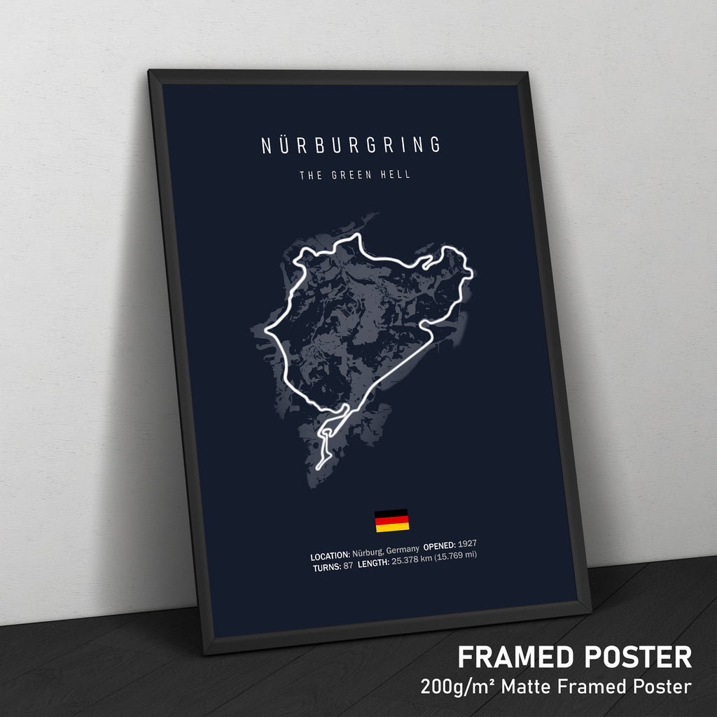 Illustratedtracks Poster – Nürburgring Racetrack – Navy