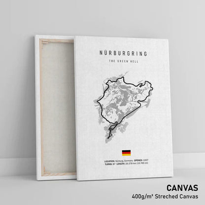 Illustratedtracks Poster – Nürburgring Racetrack – White