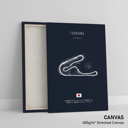 Illustratedtracks Poster – Tsukuba Circuit – Navy