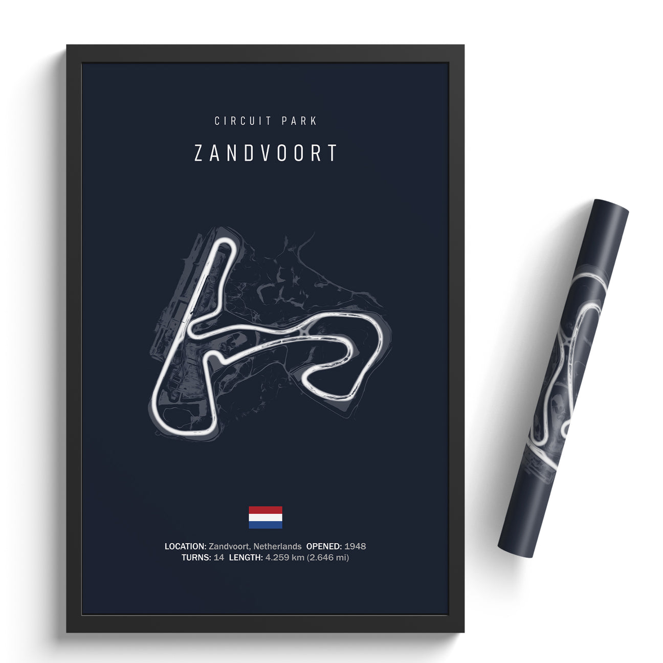 Illustratedtracks Poster – Circuit Park Zandvoort – Navy