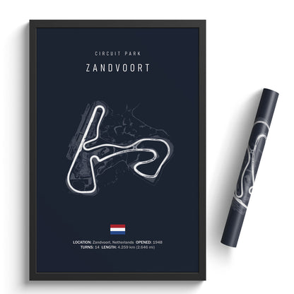 Illustratedtracks Poster – Circuit Park Zandvoort – Navy