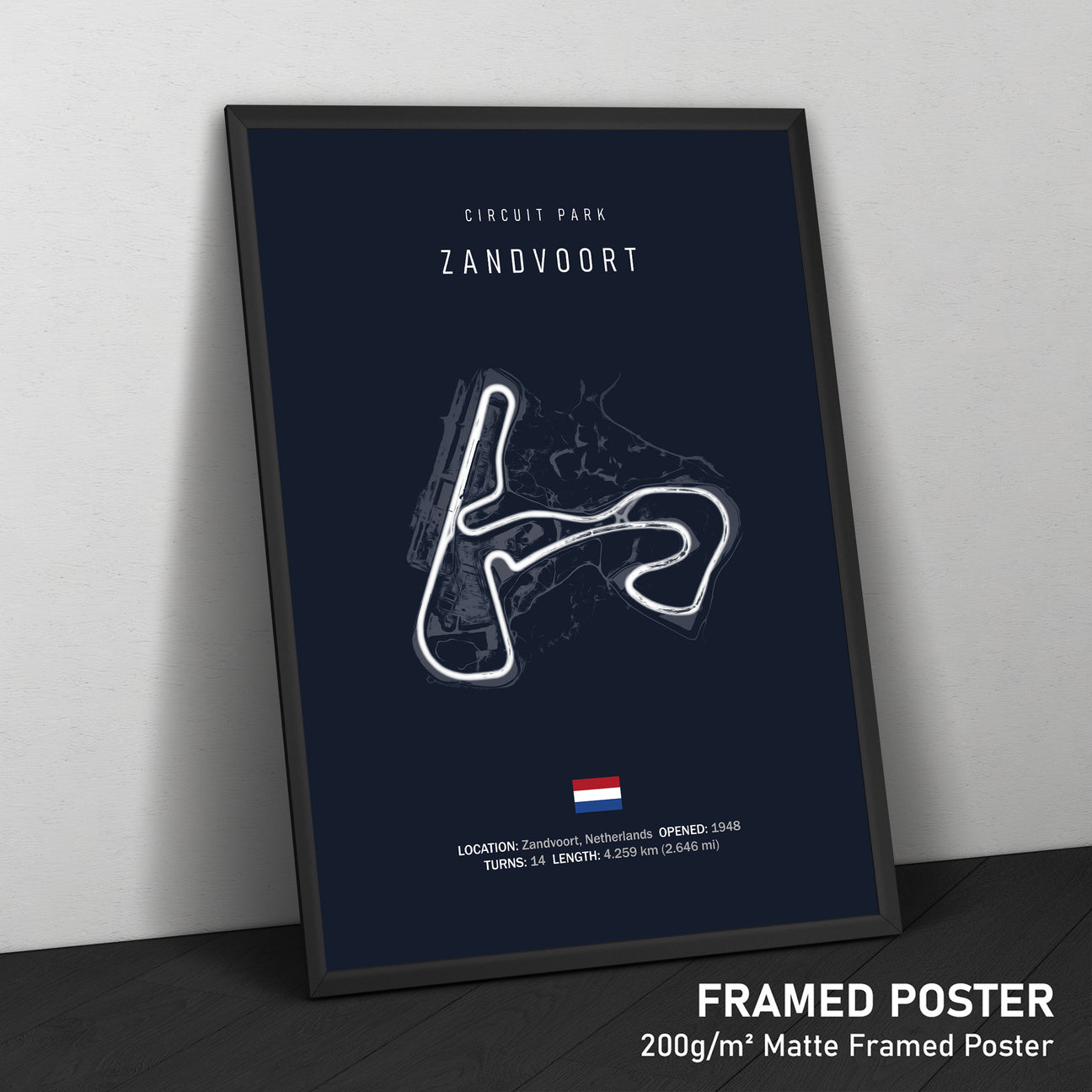 Illustratedtracks Poster – Circuit Park Zandvoort – Navy