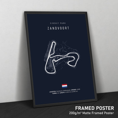 Illustratedtracks Poster – Circuit Park Zandvoort – Navy